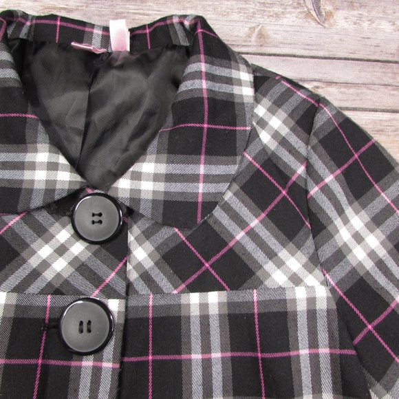 Dolled Up by FANG Large Jacket Plaid 3/4 Sleeve - Picture 2 of 7